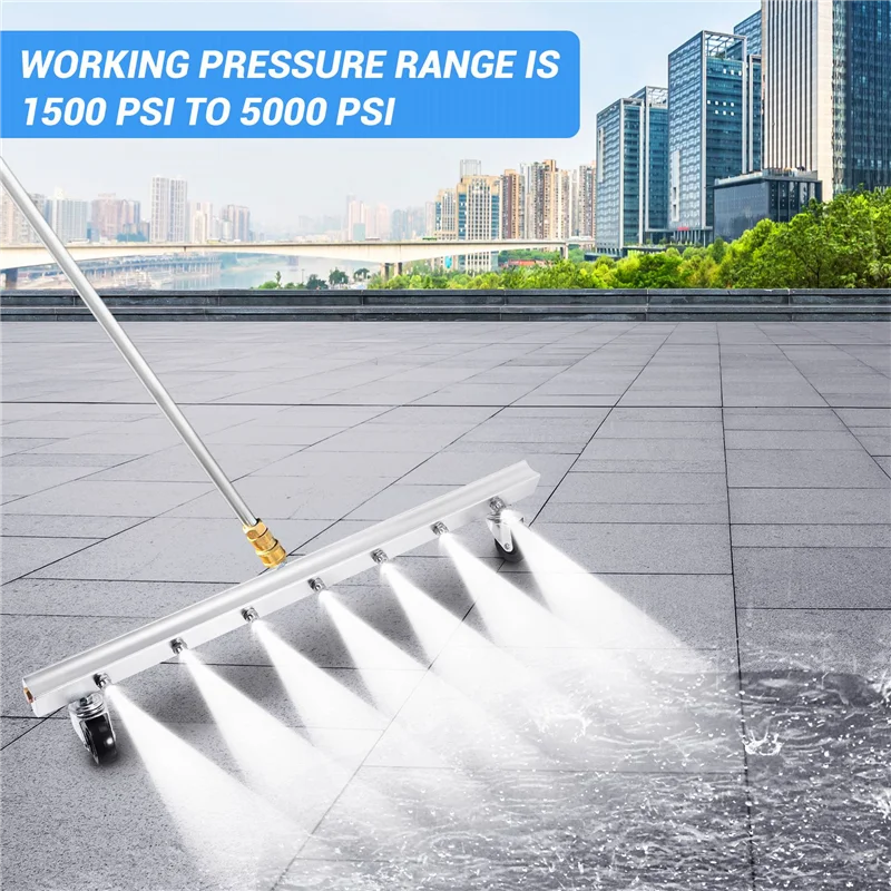 L39A-고압 세척기 차대 클리너 7 노즐 도로 청소 도구, 4000 PSI 도로 청소 기계