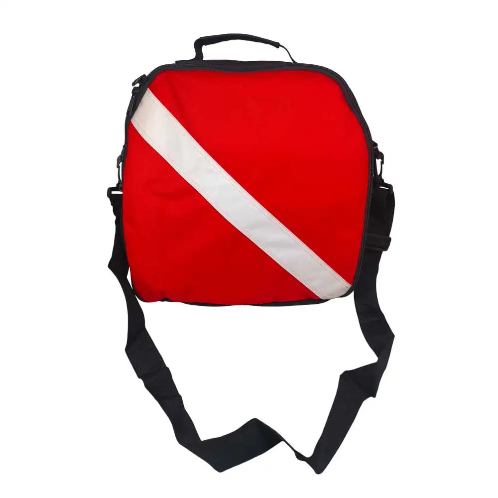Atemreglertasche für Taucher, quadratische Flaggen-Reglertasche, gepolsterte Reißverschlusstasche mit Griff und Schultergurt, professionelle Tauchertasche – Detail 5