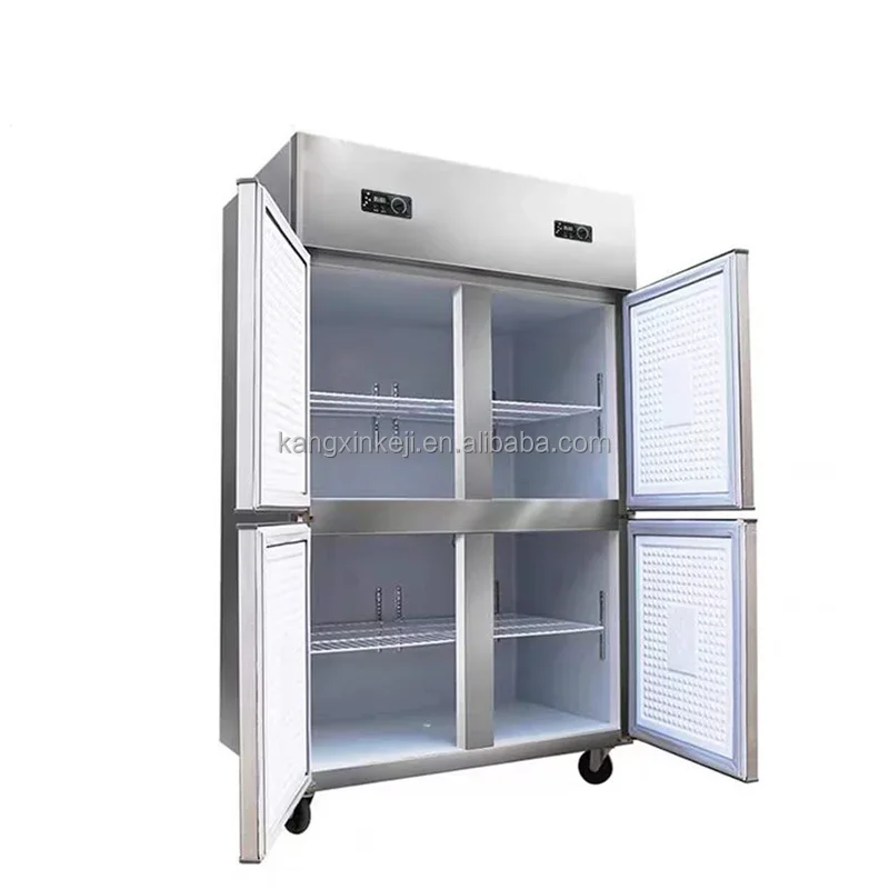 High Quality 4 Door Stainless Steel Refrigeration Refrigerators Upright Freezer