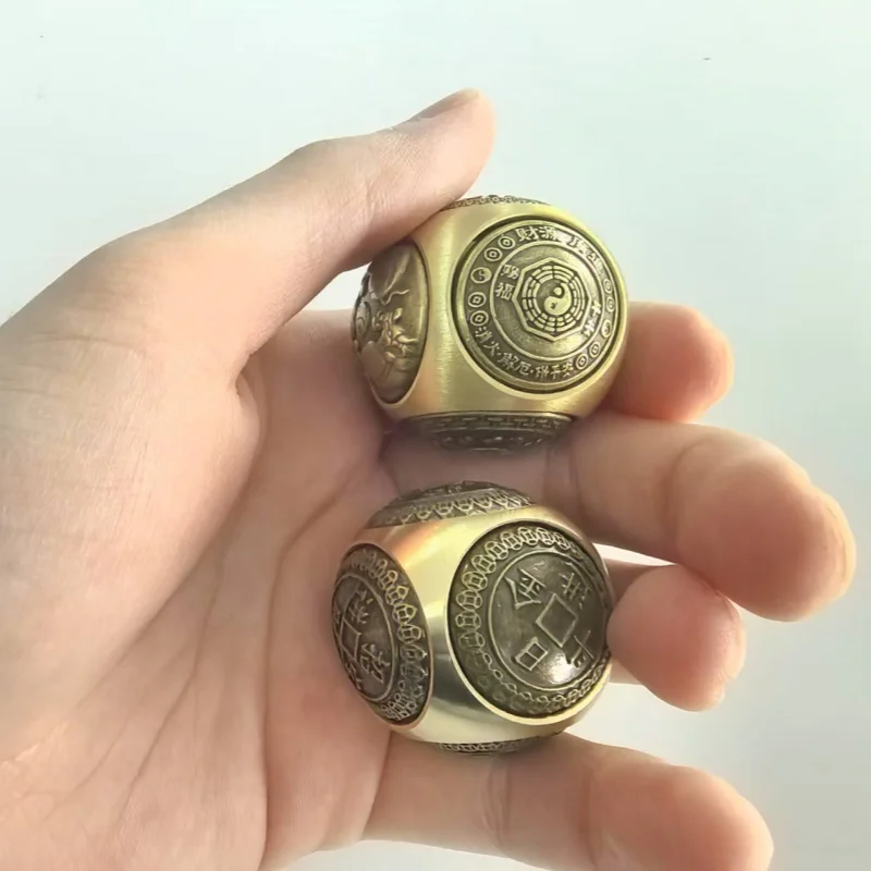 Rotierender sechsseitiger chinesischer Glücksmünzen-Spinner, Zappelspielzeug, Stress-Angst-Linderung, sensorisches Fokus-Werkzeug für Geburtstag, Weihnachten, Geschenk – Detail 3
