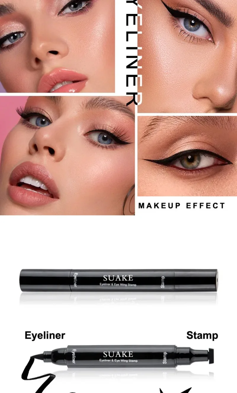 2er-Set Gel-Eyeliner Mit Faltbarem Stempel – Für Perfekte Cat-Eyes, Wasserfest & Wischfest, Ideal Für Anfänger (schwarz + Braun)