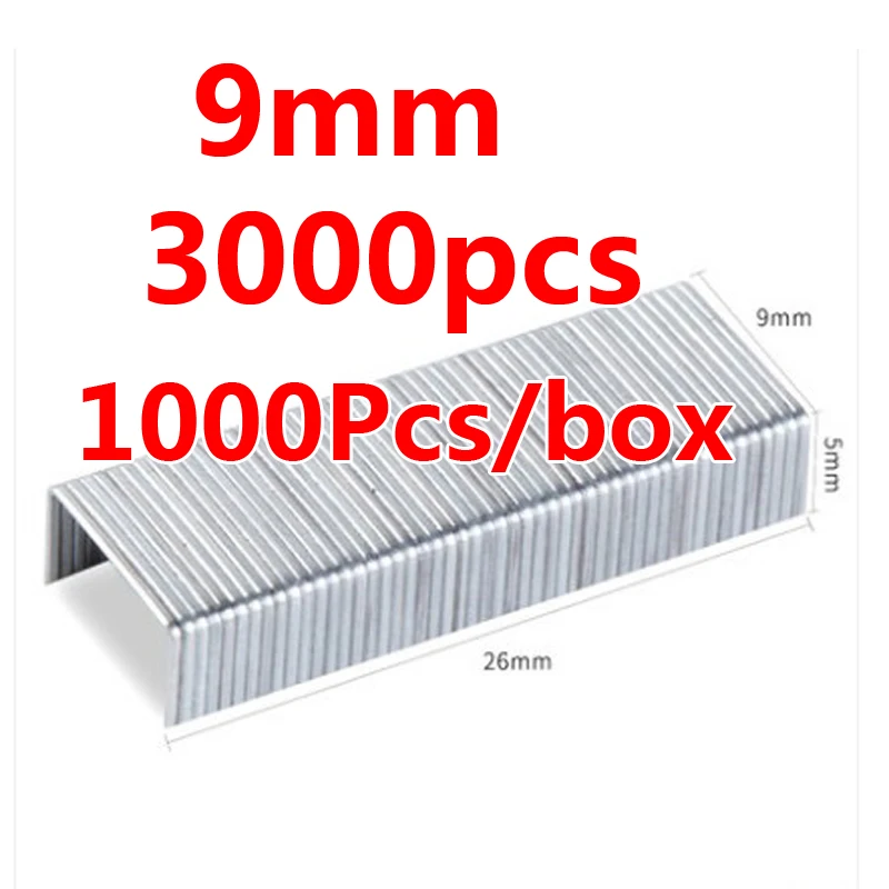 3000 Pcs 9mm Metal Stapler Nail Practical Staple Stapler Paper Binding Binder Home Paper Binding Stationery Supply Office Tools