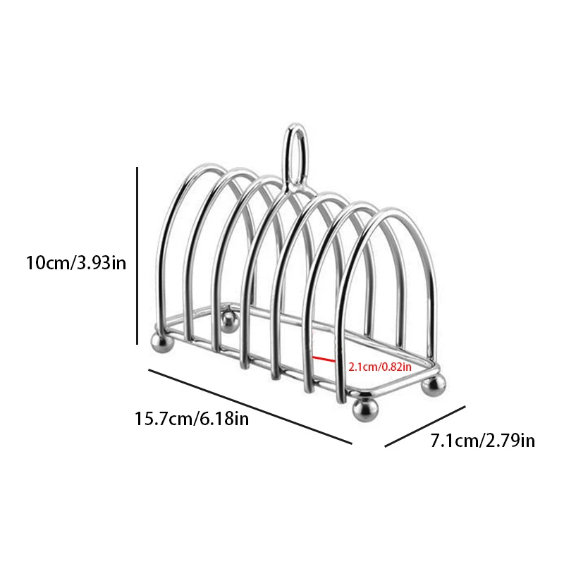 Stainless Steel Toast Bread Rack Restaurant Home Bread Holder 6 Slices Food Display Tool For Restaurant Kitchen Accessories