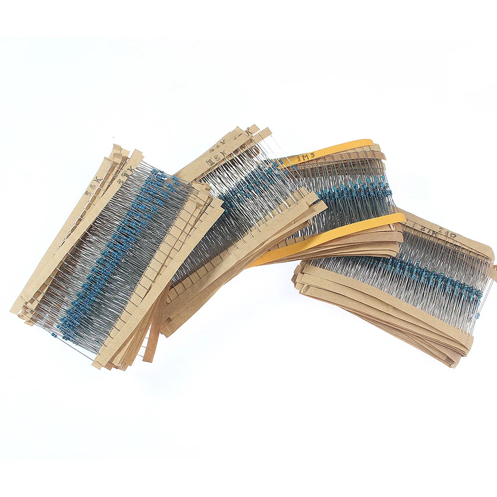 Kit Metal Film Resistors, Componentes eletrônicos, DIY Assorted Set, 1 Ohm a 3M, 130 Valores, 1 6W, 2600Pcs