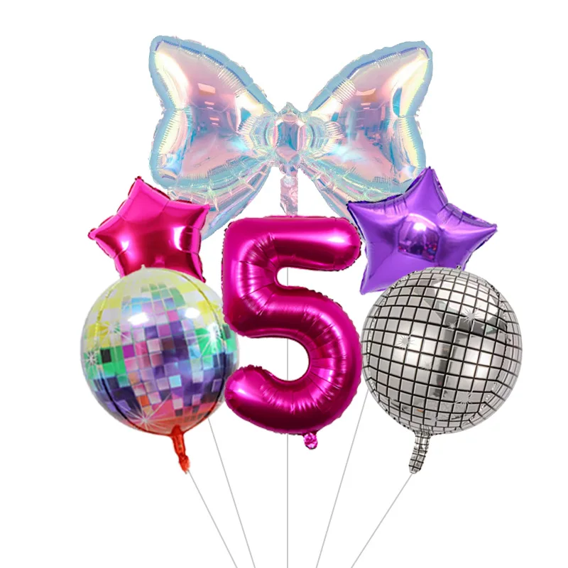 Guitar Balloon Purple Numbers 1-9 Birthday Balloon Set Music Theme Party Decoration Festival Photo Props Birthday Gift