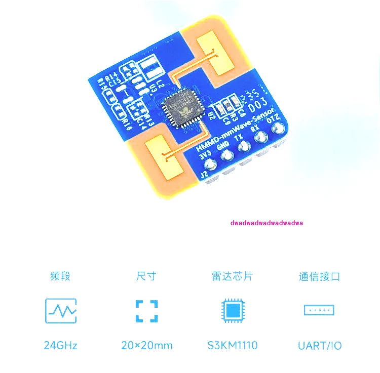 

24GHz Millimeter Wave Radar Module Micro Motion Sensor S3KM1110 Chip UART Interface