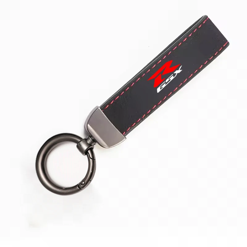 Llavero de cuero Sudue con logo de motocicleta para Suzuki GSXR 600 GSX-R 750 GSXR600 GSX R 750 1000, calcomanía adhesiva para auto