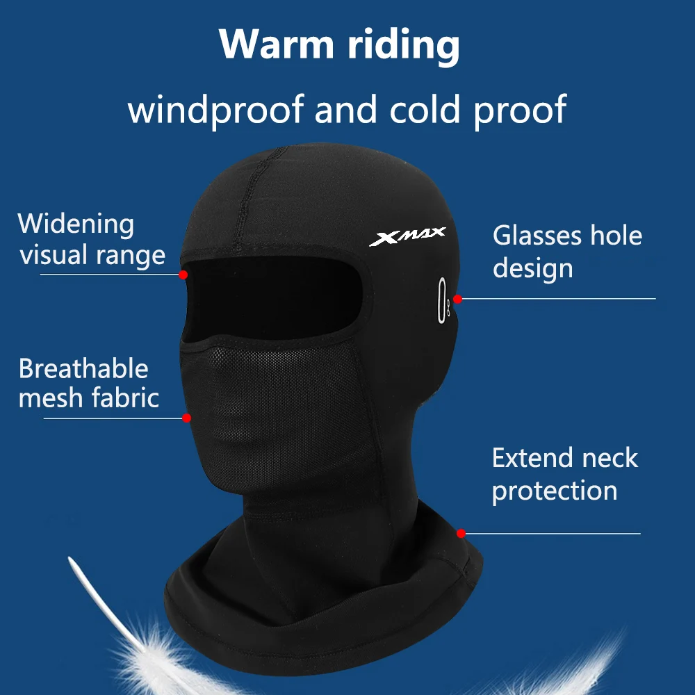 For Yamaha Xmax 125 250 300 400 Xmax125 Xmax250 Xmax300 Xmax400 Motorcycle Cold Proof Winter Balaclava Helmet Cap Full Face Mask