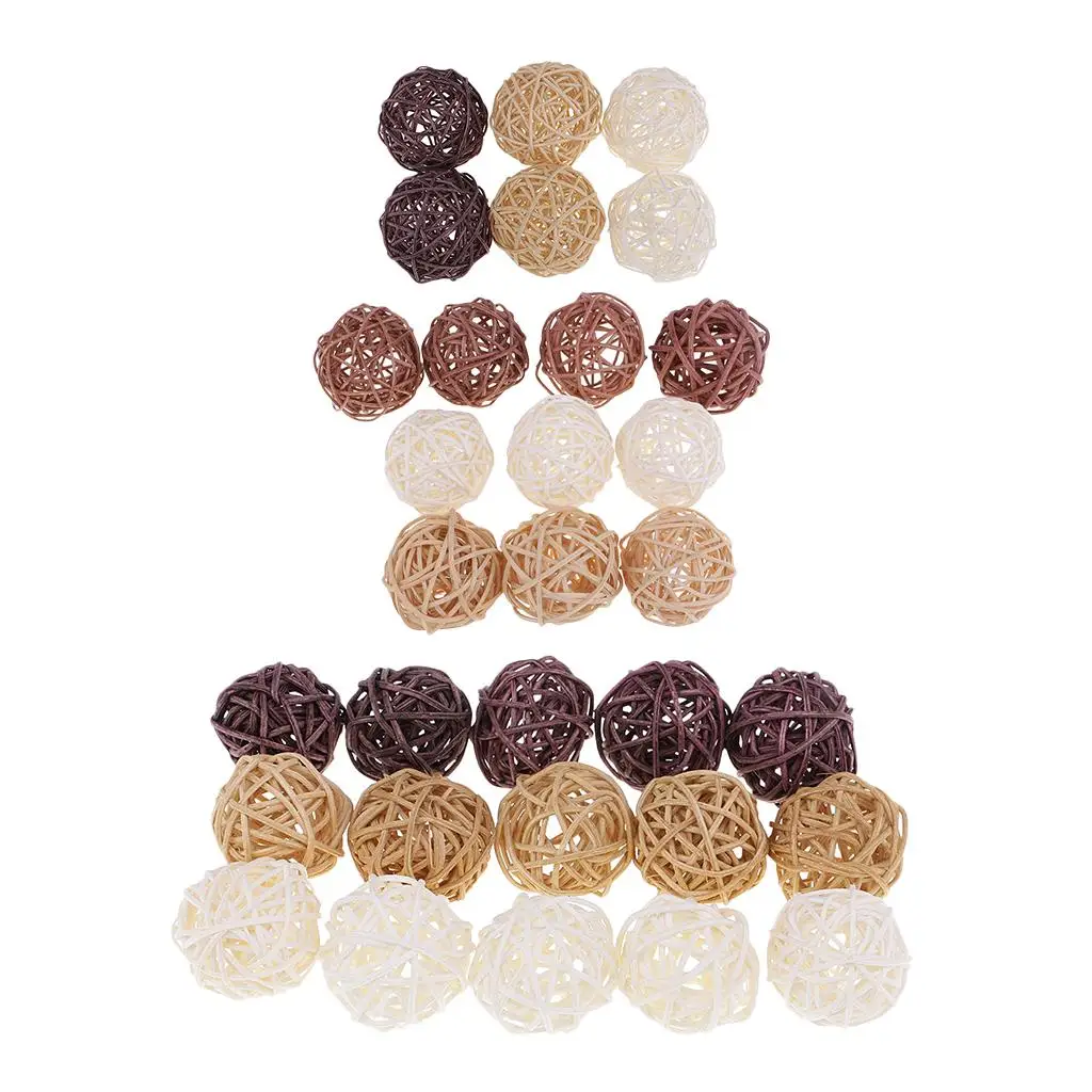 Rustic Wicker Rattan Ball Ornaments Table Decorations DIY Craft Supplies for Home Decorations Aesthetic