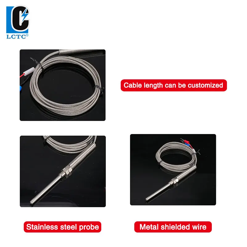K E Type Probe M8*1.25mm High Temperature Metal Shielded Wire Temperature Sensor