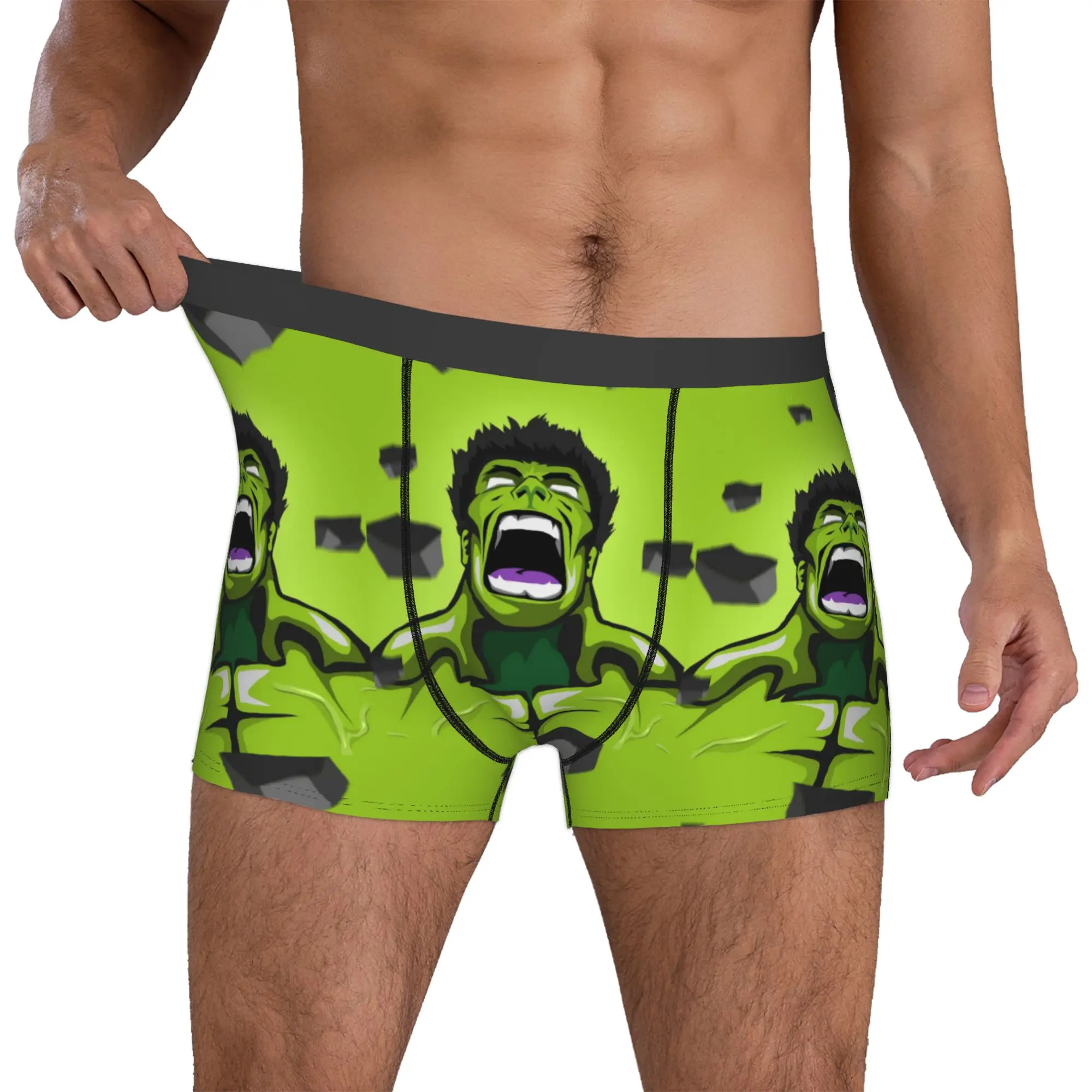 

Custom H-Hulk Comic Art Boxers Shorts Men's Briefs Underwear Funny Underpants