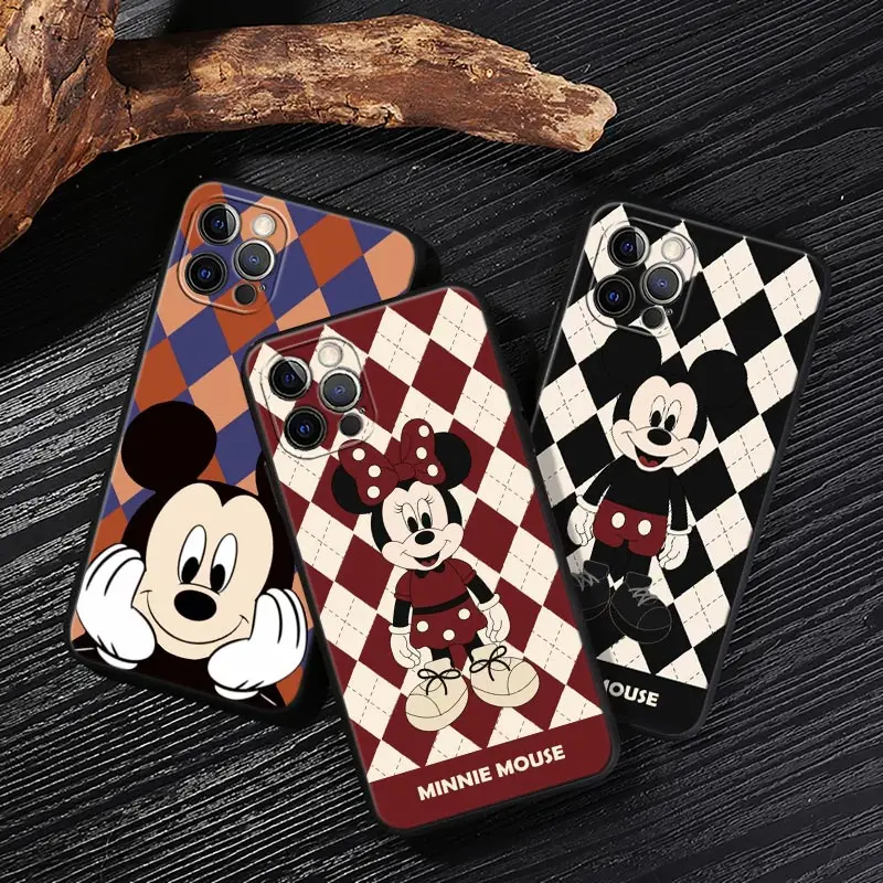 

Cartoon Minnie Mickey Mouse Disney Case For iPhone 17 16 15 14 13 12 11 Pro Max Plus Cover For iPhone 17 Pro 17E Air 16e Funda