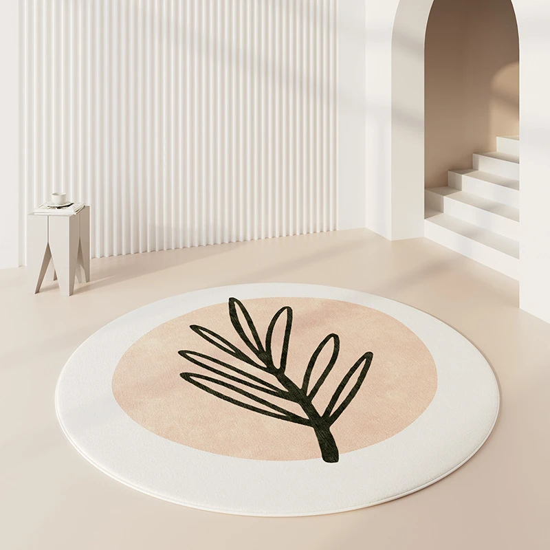 VIKAMA Simple Ins Wind Round Carpet Flannel Soft Living Room Bedroom Carpet Study Dresser Floor Mat Home Decoration