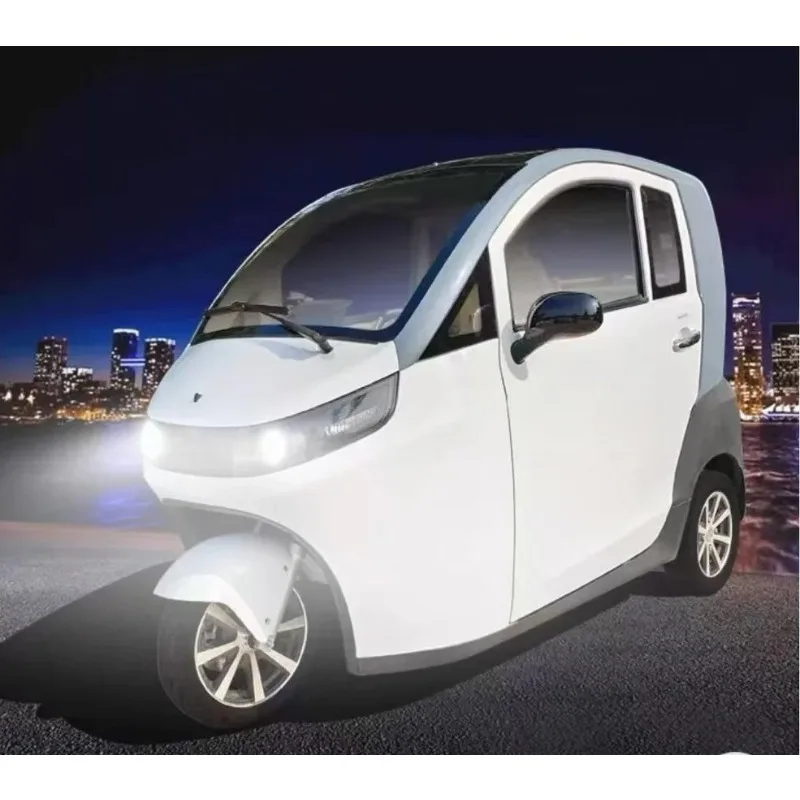 3-Wheel Electric Pedal Scooter Chopper Tricycle with 2 Adult Passenger Seats for Home Roof Travel