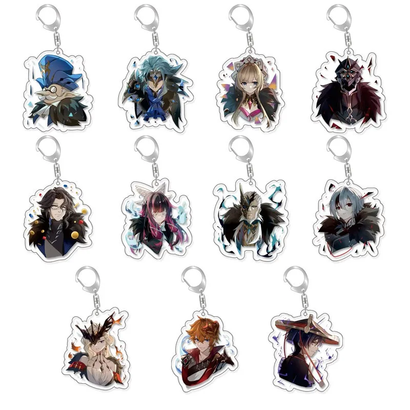 Game Genshin Impact Columbin Arlecchino Scaramouche No.11 of the FatuiHarbingers Childe Pendant Figure Keychain