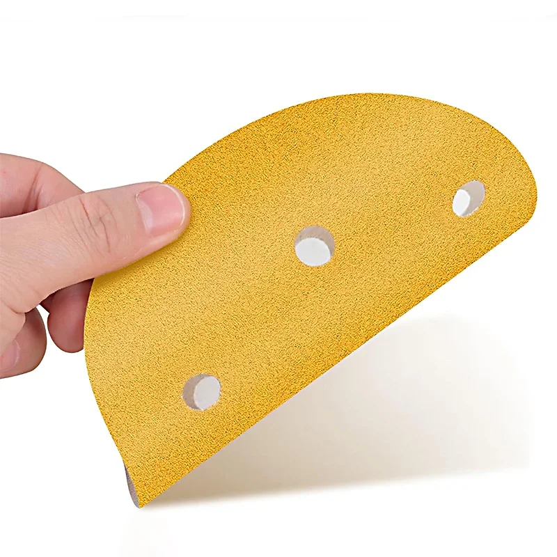 10/50/105 Stück gelbes Schleifpapier, 125 mm, 5 Zoll, 8 Löcher, Schleifscheiben für Auto, Holzbearbeitung, Metallschleifscheibe, Schleif- und Polierwerkzeug – Detail 7