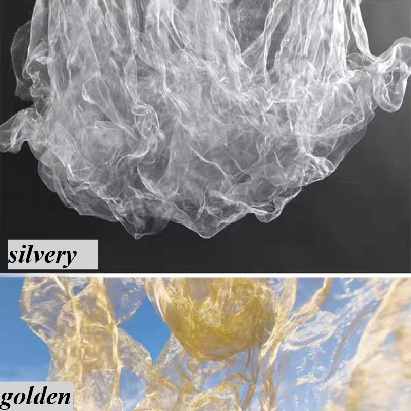 

10m Silver Mesh Fabric Metallic Mist Cloud Tulle Stiff Hard Gauze for Wedding Background Designer Decorative Material DIY Art