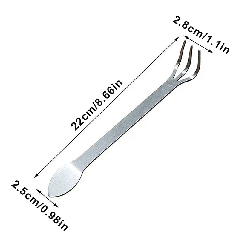 1pc New Stainless Steel Root Rake Bonsai Potted Plants 3-Prong Loosen Soil Tool Handheld Rustproof Rake Home Gardening Tool