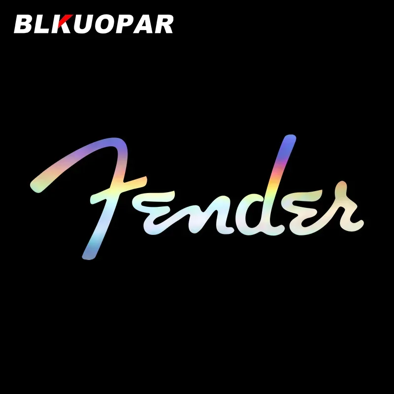 BLKUOPAR Fender Logo ملصق سيارة رسومات شخصية مقاوم للماء واقي من الشمس شخصية نص بسيط ملصق ليزر ملحقات صندوق السيارة #1