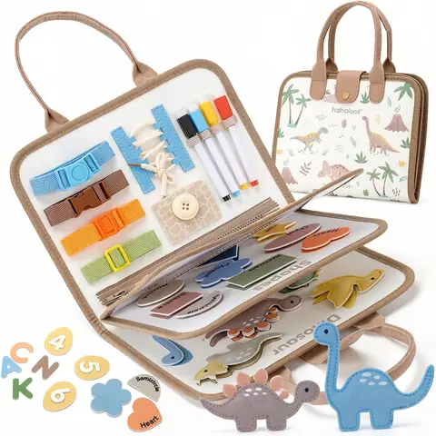 Soft Felt Learning Interactive Montessori Sensory Busy Book for Toddlers-Educational Activity & Travel-Friendly