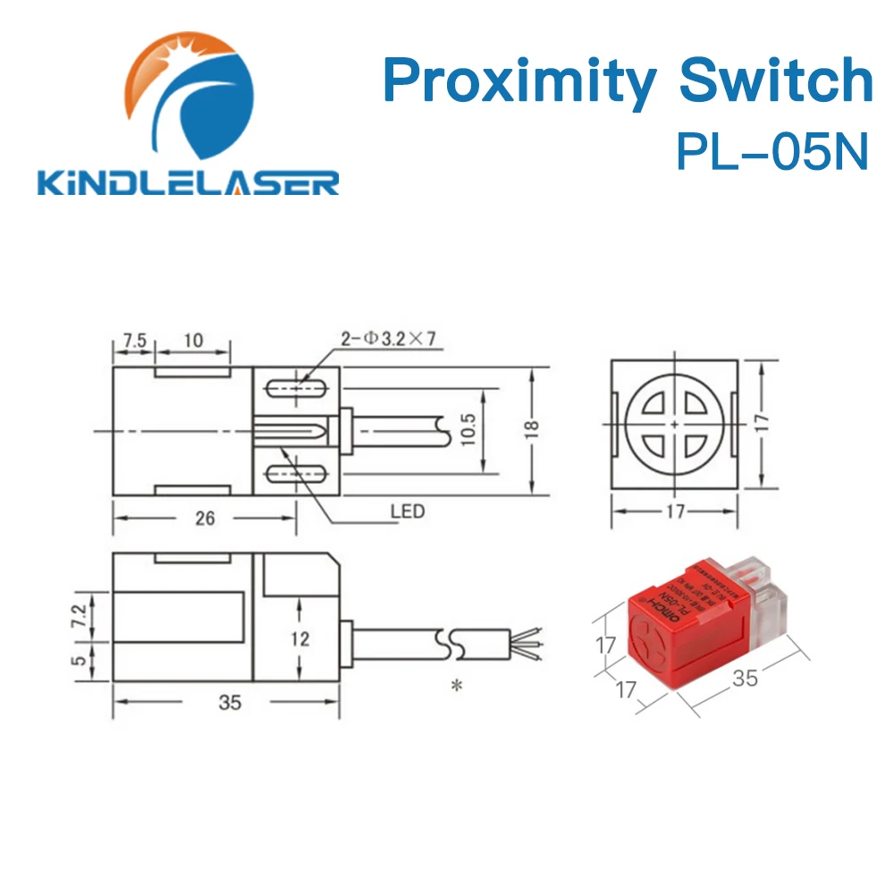 KINDLELASER Sensore di prossimità induttivo Interruttori PL-05N 5mm NPN Out DC10-30V Normalmente aperto NUOVO per macchina da taglio laser