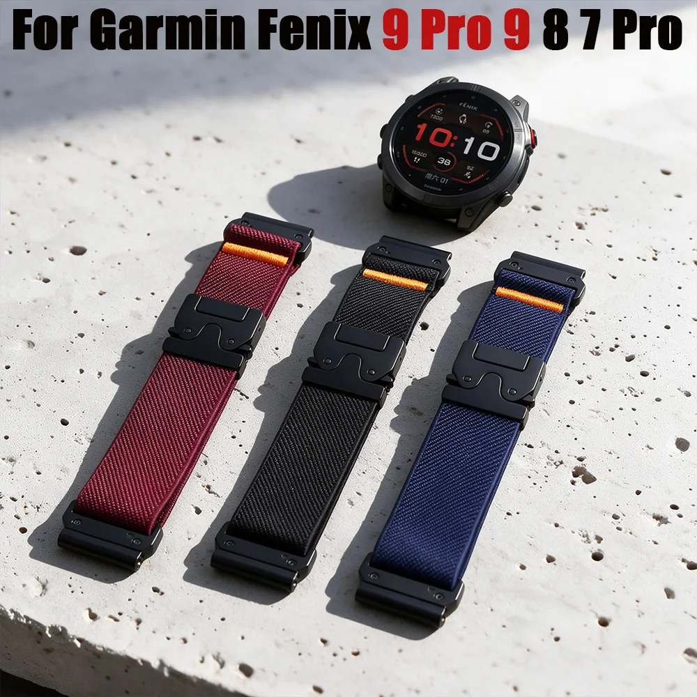 Quick Fit 22mm 26mm Fallschirmriemen für Garmin Fenix 9 Pro 9 8 7 Pro 6X 6 5X 5Plus Tactix 7 Nylon Sportarmband Correa Armband