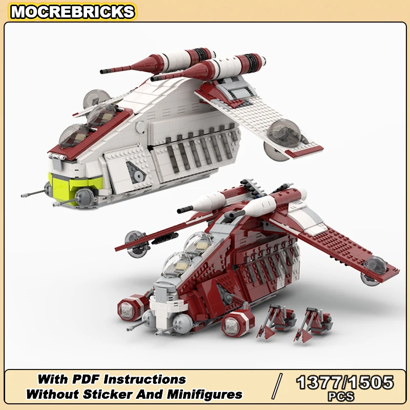 

MOC Military Series Aircraft LAAT/i Interstellar Fighter Building Blocks Assembly Model Technology Bricks Toys Puzzle Gifts