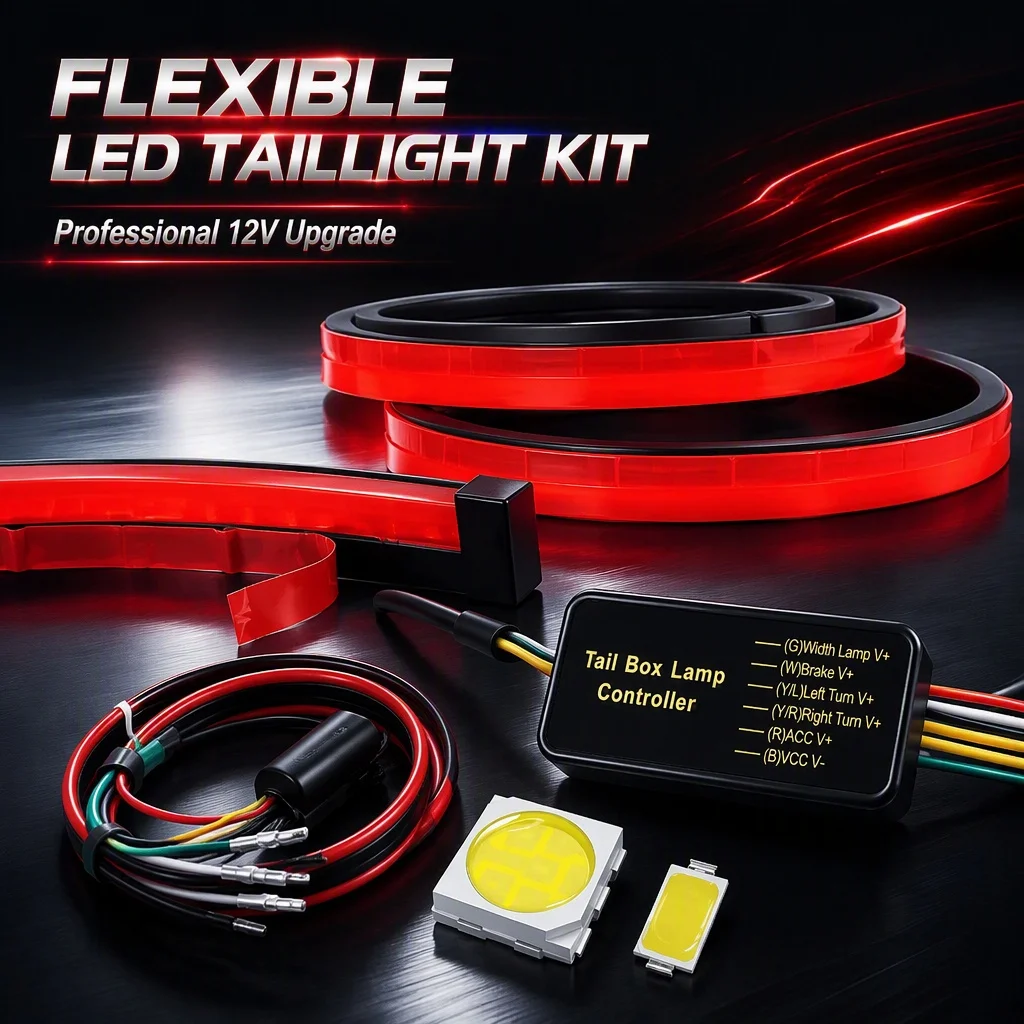 90cm 100cm Universal Car High Mount Brake Light Strip Red LED  Warning Signal Light Auto Safety Styling Accessories