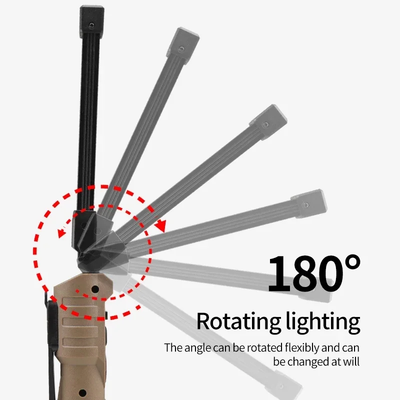 Imagem -04 - Cob Levou Lanterna Portátil com Modo de Luz Lanterna Magnética Recarregável com Bateria Embutida Camping e Tocha Dobrável de Emergência