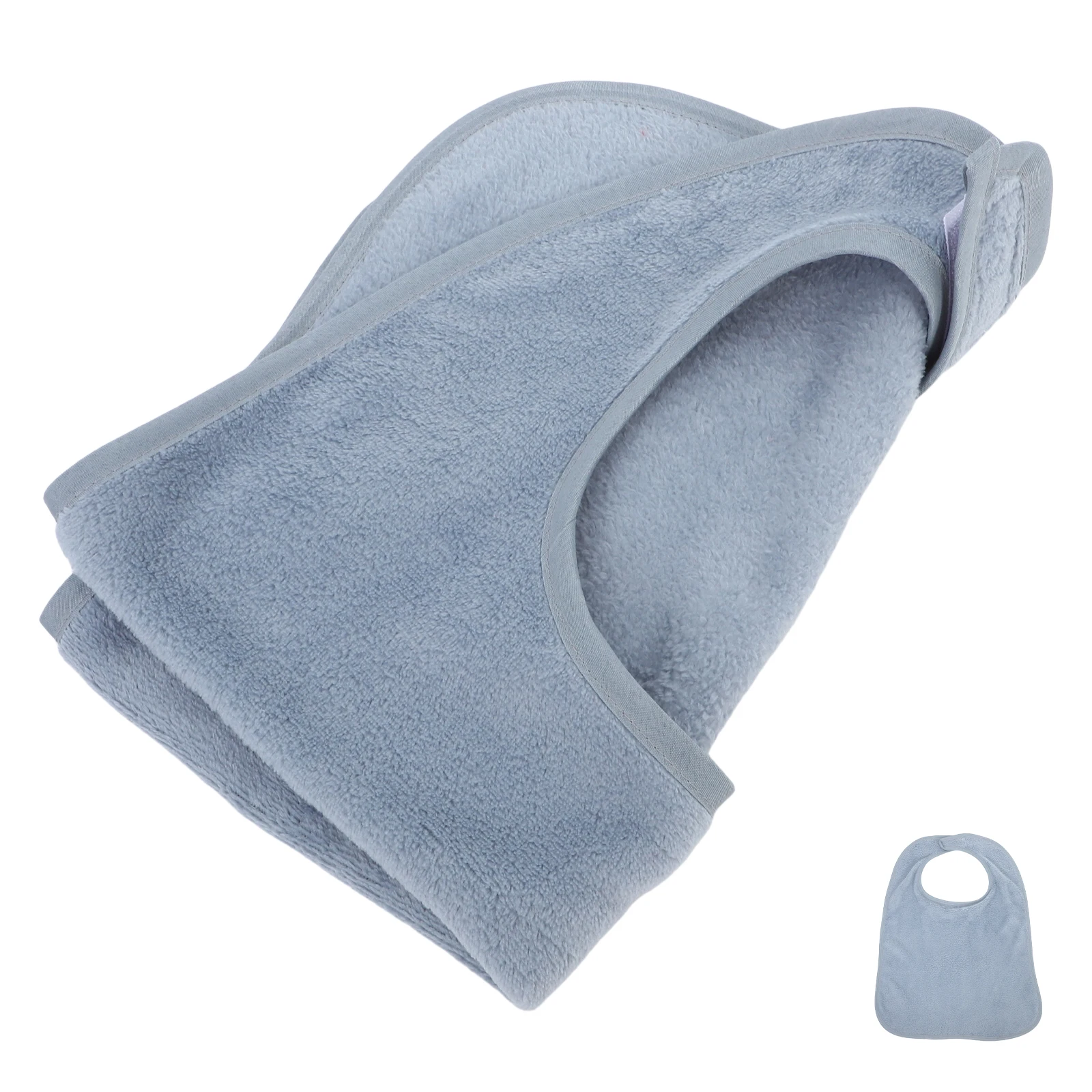 

Reversible Thermal Bibs Adult Drool Eating Protection Polyester Special Needs Adjustable Elderly Men Women Skyblue Dinner Cloth