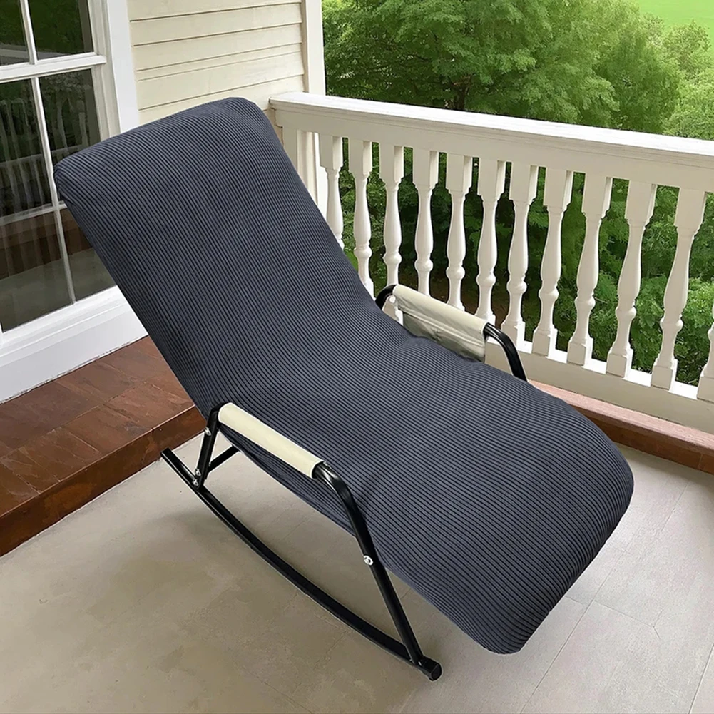 Elastic Fleece Rocking Chair Cover Solid Color Recliner Protective Slipcover For Living Room Patio Furniture Nap Bed Accessories