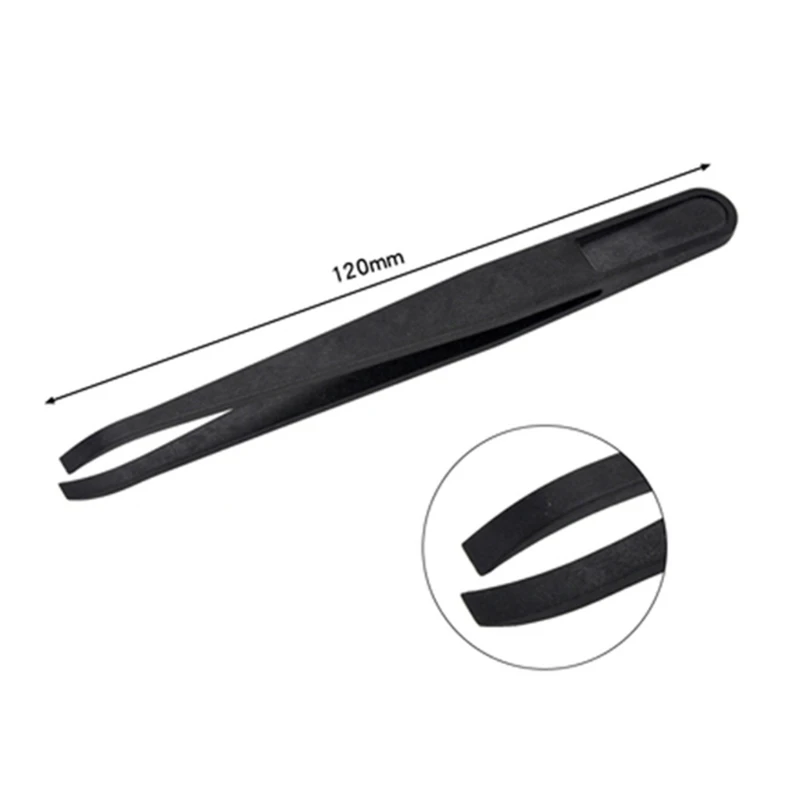 Anti-static DIY Crafts Hand Clip Black Carbon Fiber Plastic Tweezers Dropsale