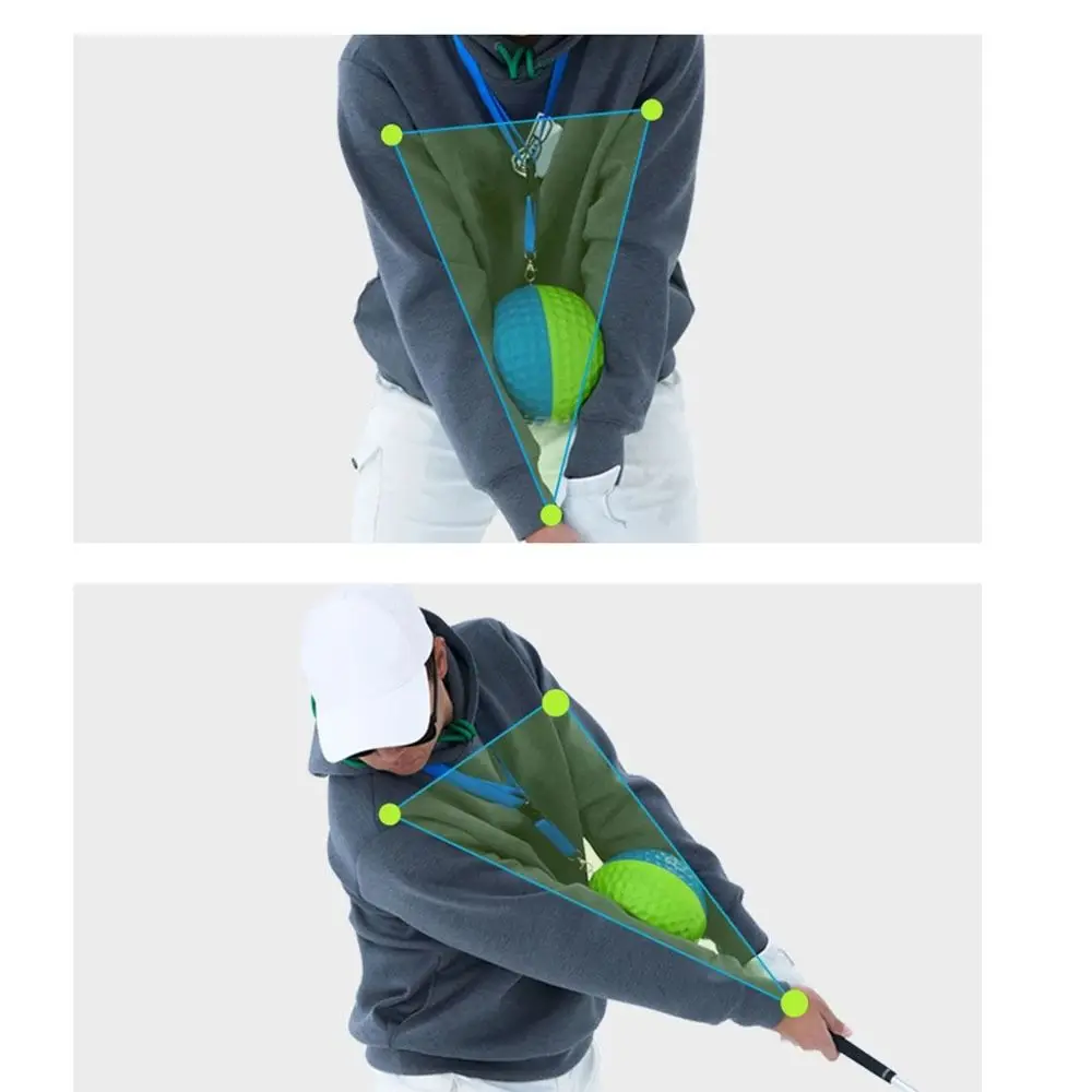 

Тренажер для коррекции осанки при игре в гольф, инструмент для тренировки коррекции движений, двухцветный соединительный мяч для гольфа