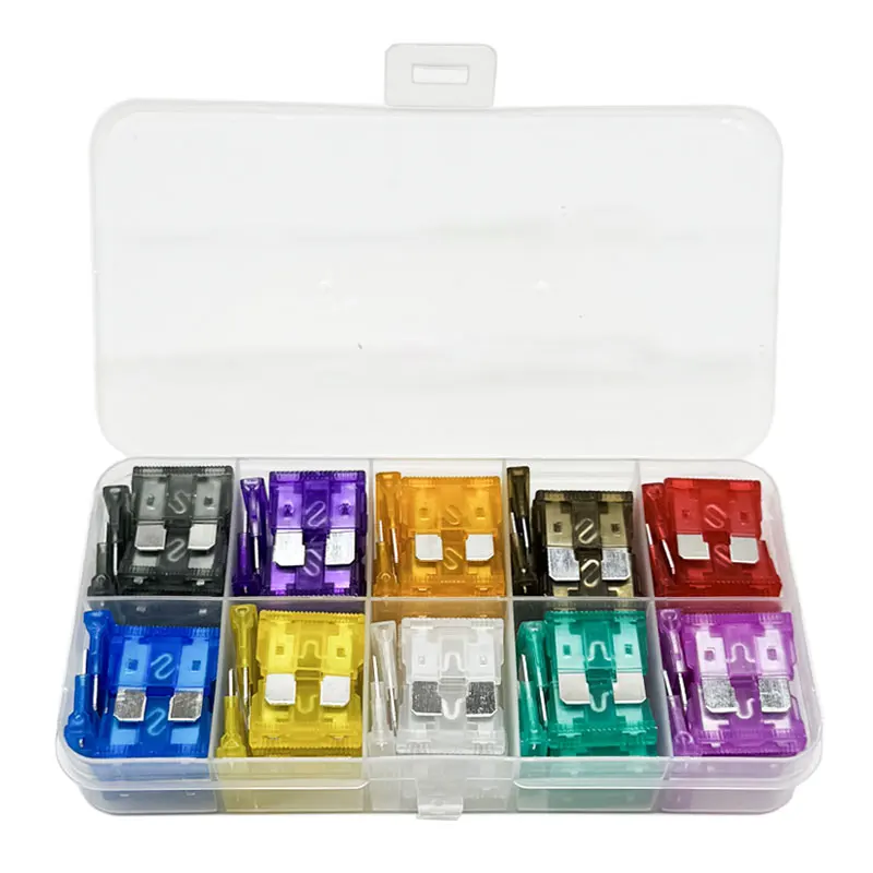 2a-35a Medium Car Fuse 10 Kinds 100pcs  Car Fuse Plug Assortment Ignition Headlight Air Conditioner Safety Tube Plugs