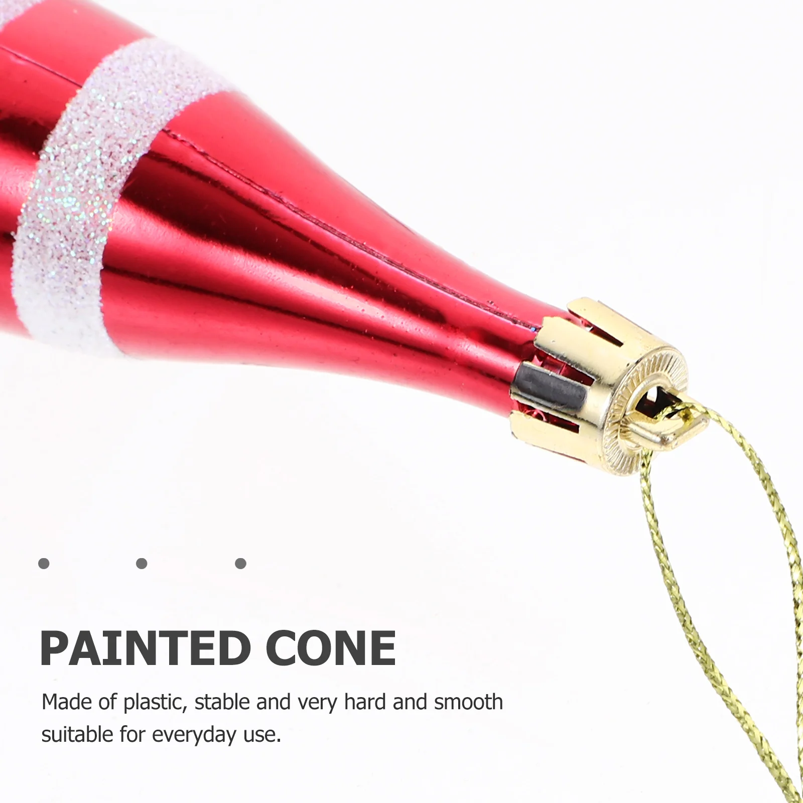 

4Pcs Christmas Tree Ornaments Tapered Hanging Decorations for Holiday Party Xmas Tree Pendant Shatterproof Decorative Props