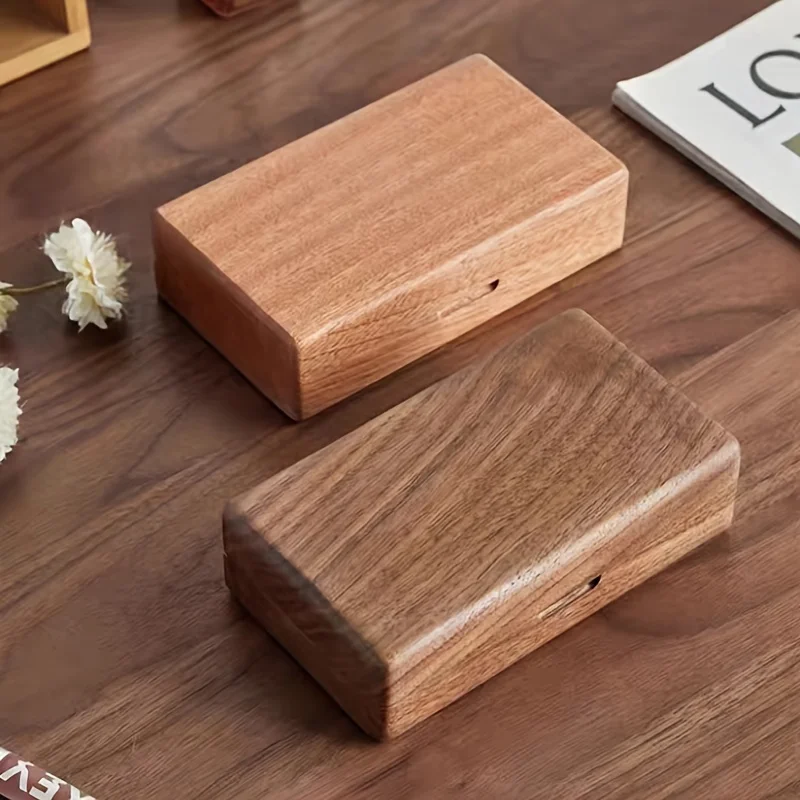 صندوق مجوهرات من الخشب الصلب من خشب الجوز الأسود، منظم تخزين رائع للخواتم والأقراط والقلائد والمجوهرات الذهبية، هدية مبطنة بالمخمل