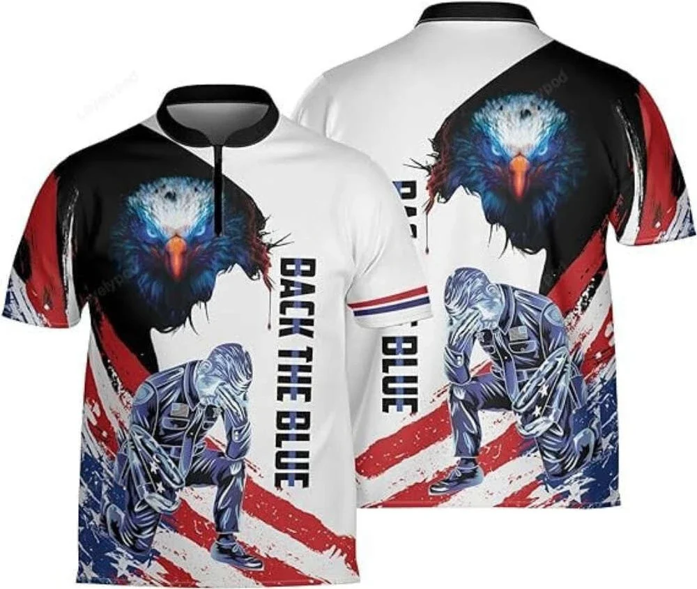 

Back The Blue Police All-Over Print Jersey 3D Shirt Breathable Round-neck Short-sleeved T-shirt Gift for Police 2025 New In