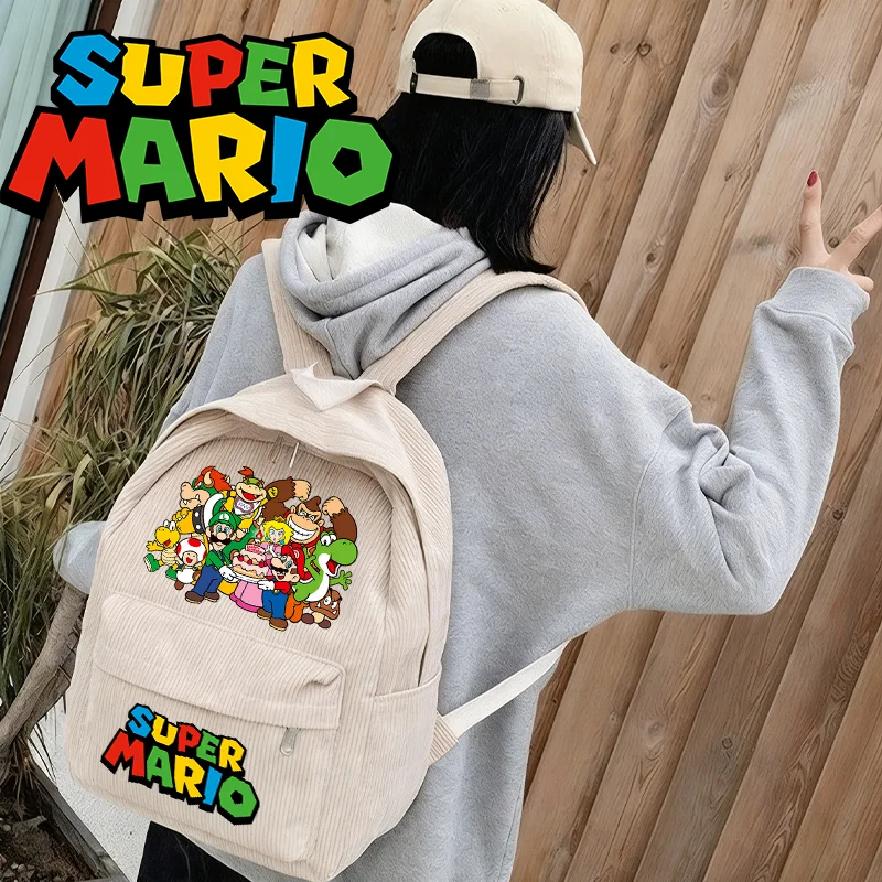 

Cute Cartoon Super Mario Bros Backpack Anime Character Luigi Princess Peach Large-capacity Storage Studengts Back To School Gift