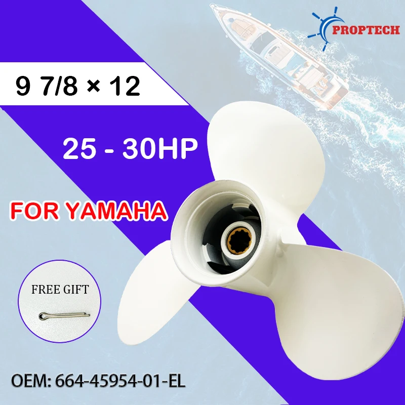 Outboard Motor Propeller For YAMAHA Fit 9 7/8*12 inch 20hp 25hp 30hp Aluminum Screw 3 Blade 10 Spline Boat Ship Marine Part