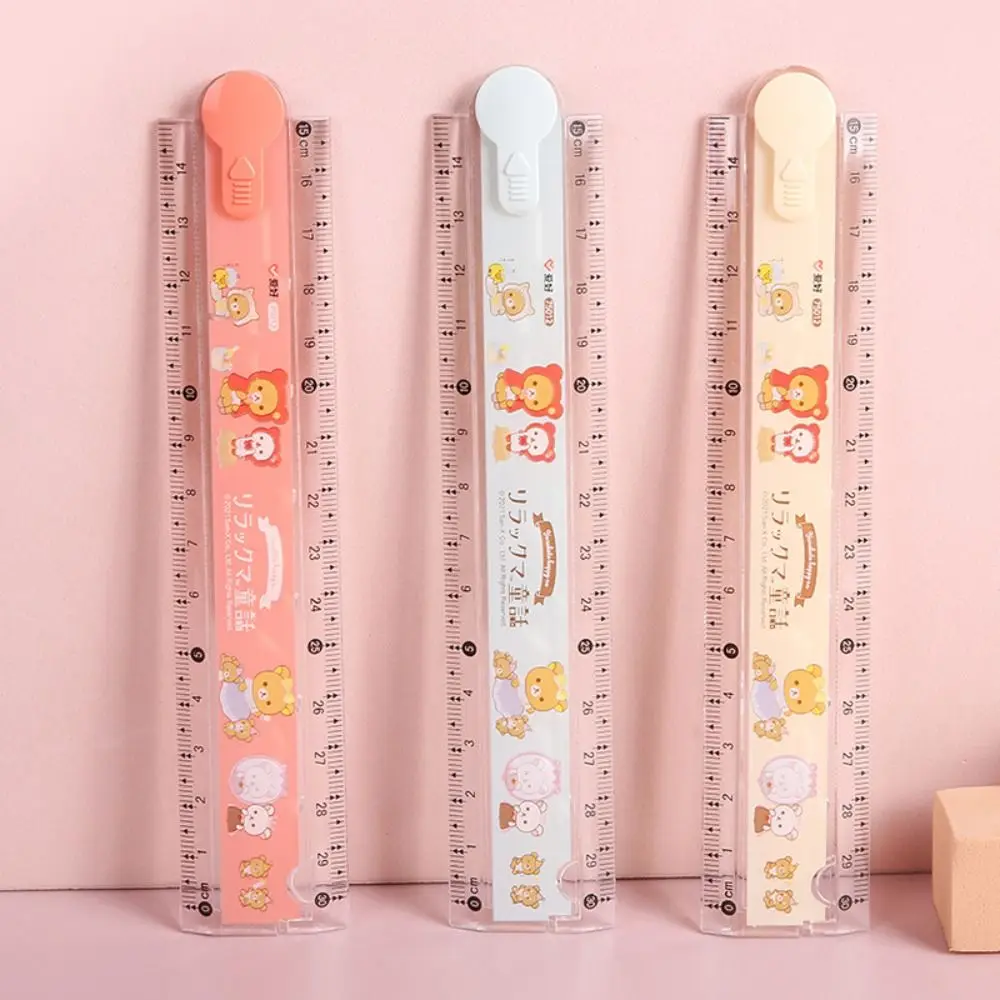 1pc Kawaii Bear Plastic Folding Straight Ruler Cute Stationery Measuring Tool School Office Supplies