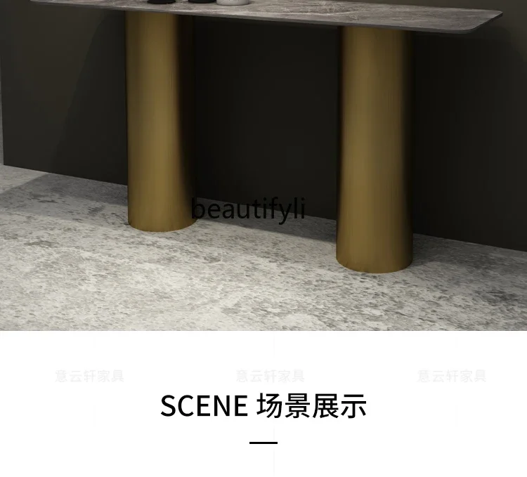 โต๊ะตกแต่งผนังทางเข้าสไตล์มินิมอลอิตาลี X188 สำหรับตกแต่งห้องนั่งเล่น ทางเดิน ตู้วางของหน้าประตู ทำจากหิน