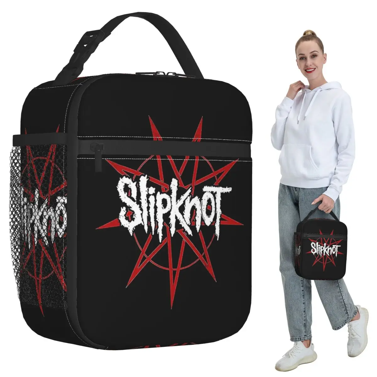 S-Slipknots Heavy Mental Music  Insulated Lunch Bag for Kids School Cooler Thermal Food Box Tote Portable Lunch Boxes Container