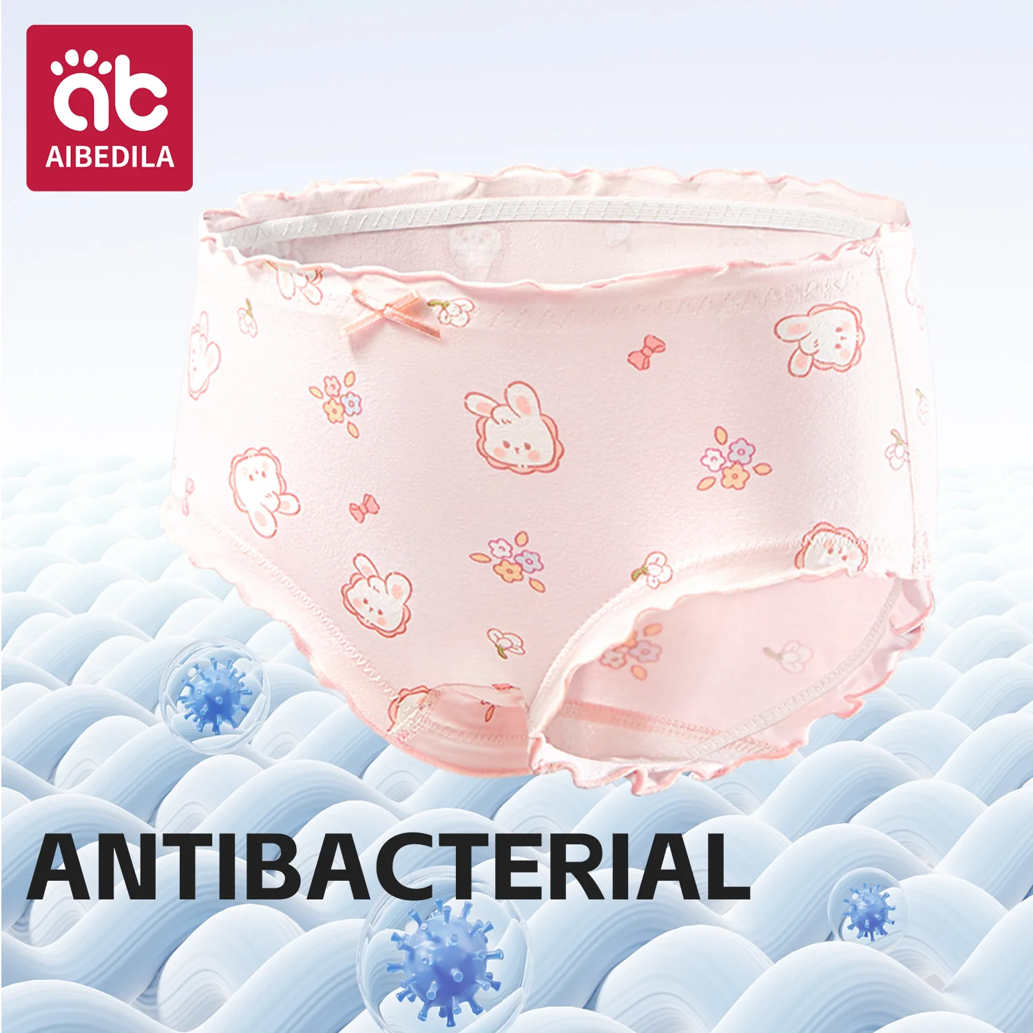 AIBEDILA ملابس داخليّة حريمي سراويل قطنية ناعمة طفل لطيف تنفس الفتيات السروال الأطفال مثلث السراويل 4 أزواج 1-10T #4
