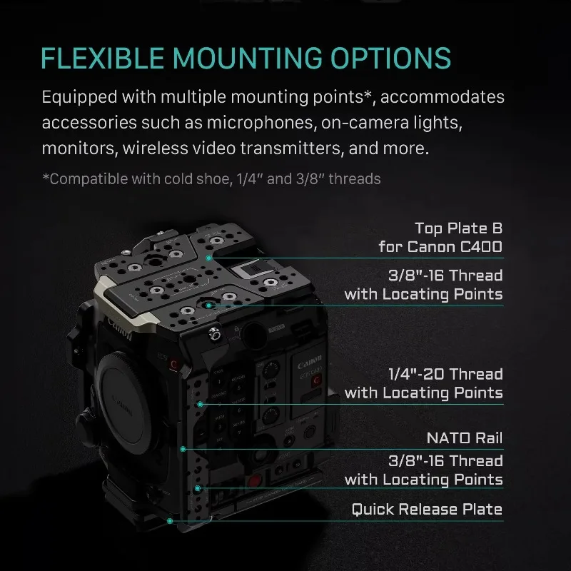 TILTA ES-T22-B Expandable Protective Rig for Canon C400, Full Body Frame for Video Shooting