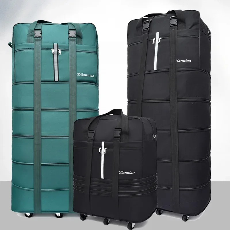 

Large-capacity 158 air checked bag universal wheel Travel bag abroad study Oxford cloth folding airplane luggage suitcase