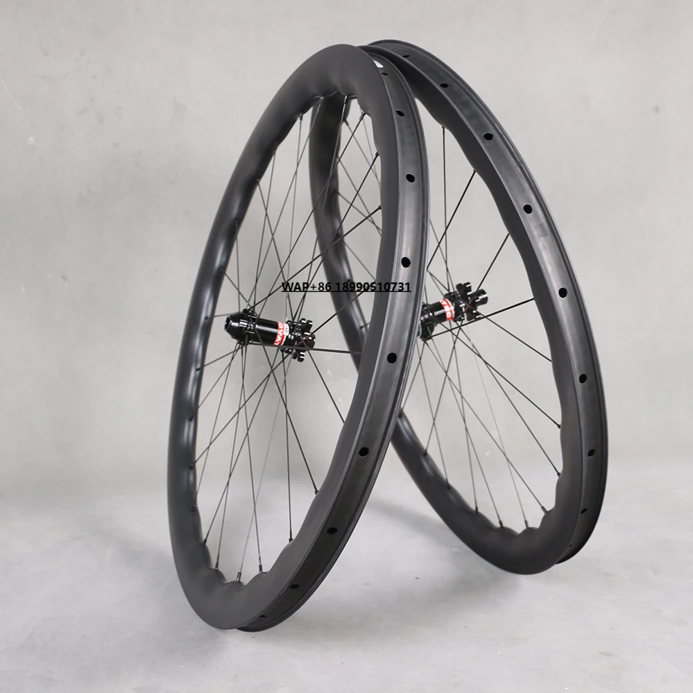 

Carbon Road Disc Carbon Wheels Bike Wave Rims Wheelset Bicycle Carbon Fiber Wheel-6bolt Tubeless Rim D411/D412 Hubs LC4550G
