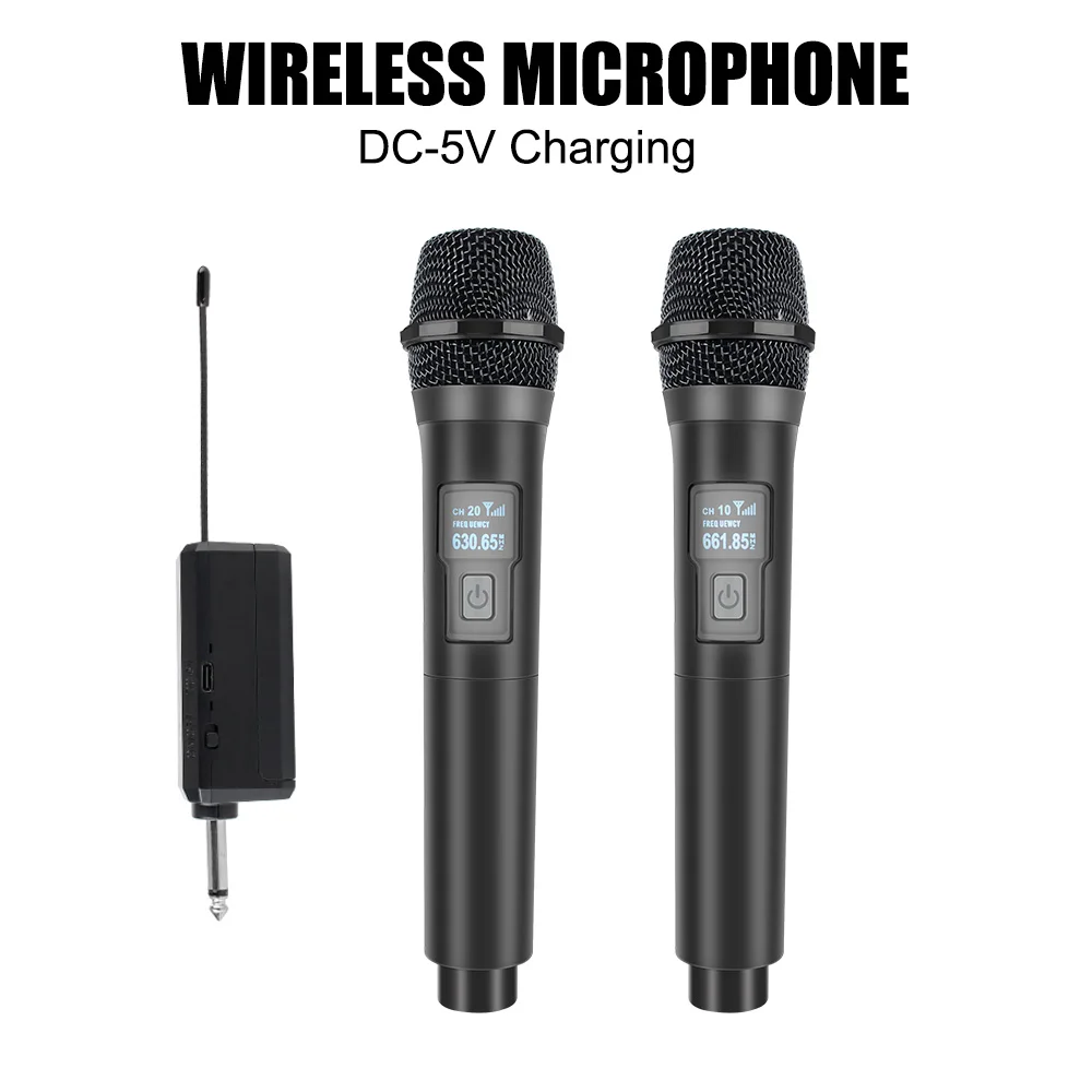 

Rechargeable Wireless Microphone Handheld For Home Party Karaoke Singing Extra Long Endurance With Charger Professional