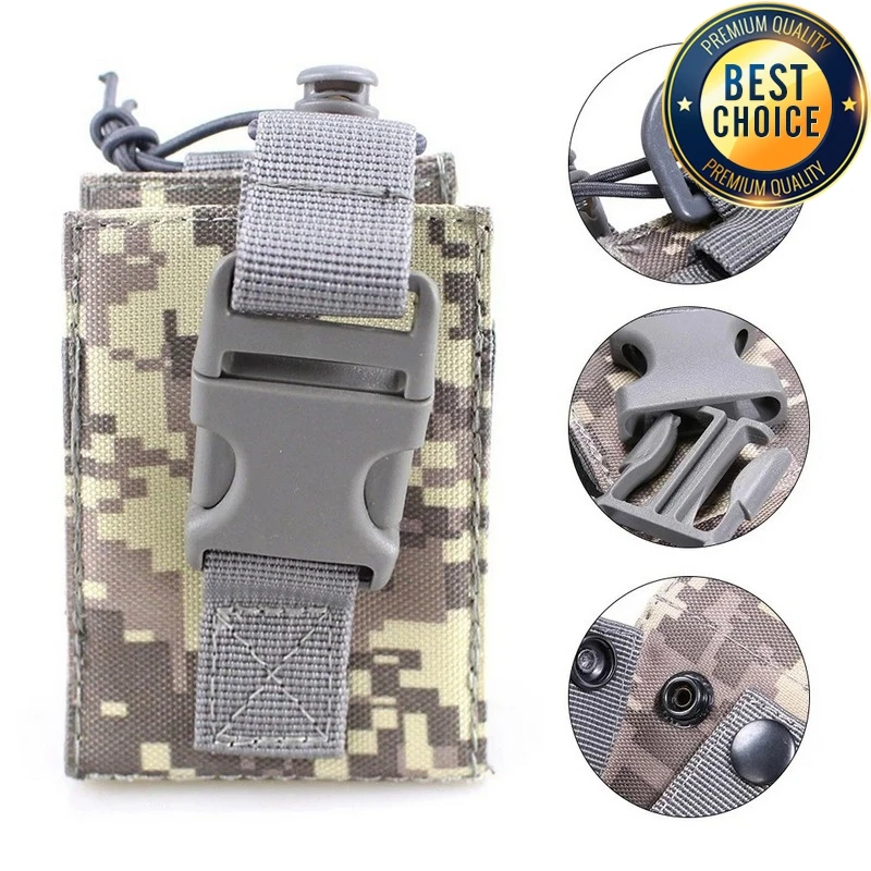 1000D Portable Tactical Molle Radio Walkie Talkie Pouch Holder Pocket Interphone Holster Carry Bag Walkie-Talkie Case Holder