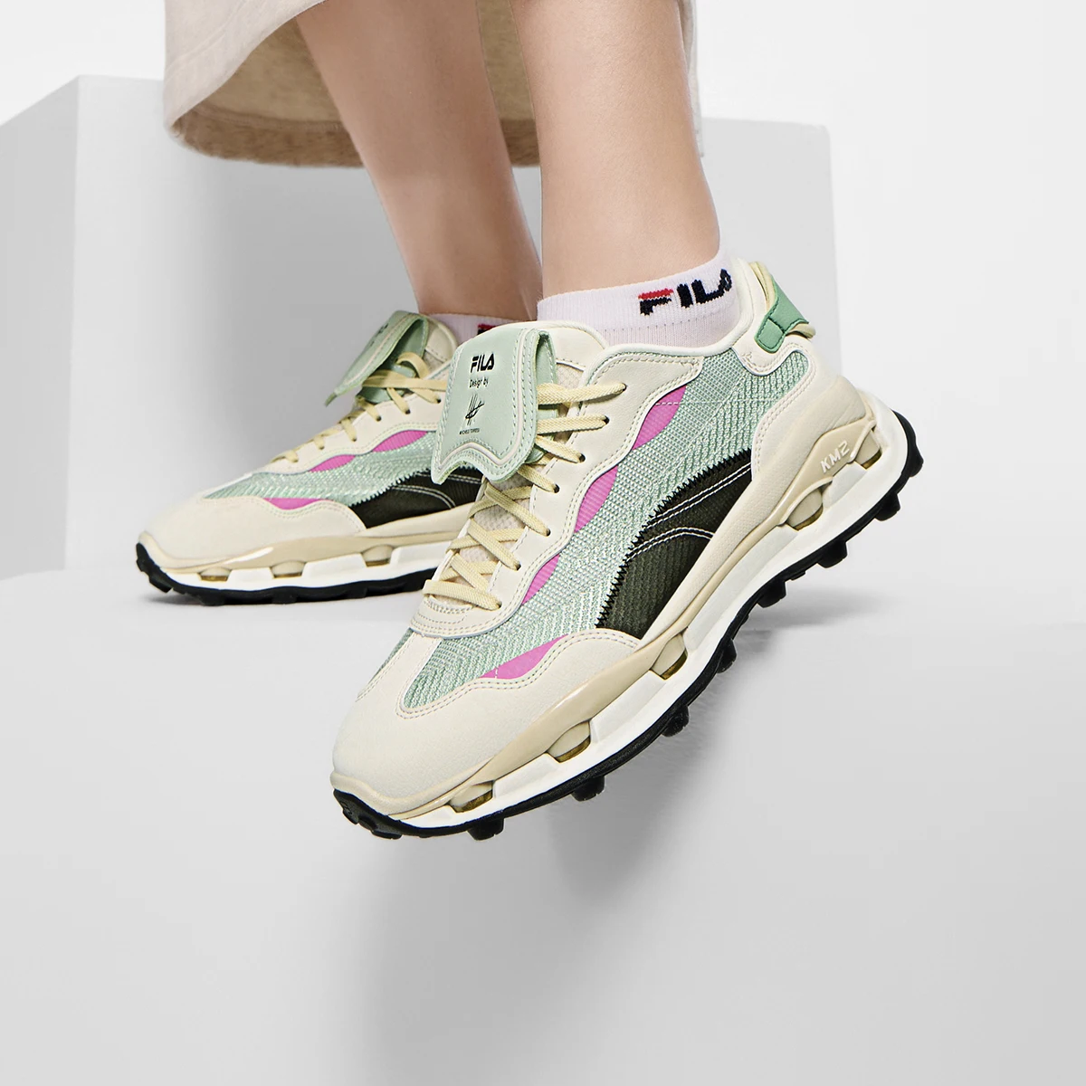 FILA KM2 ロートップ カジュアルシューズ レディース - Men'S Shoes Green And White のレビューと価格