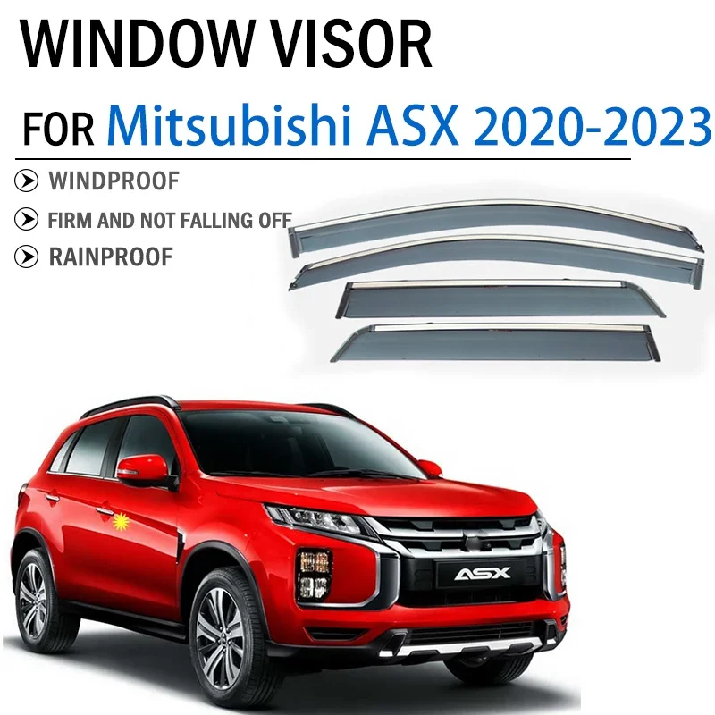 

2020-2023 для Mitsubishi ASX оконный козырек Дефлектор козырек Солнцезащитный козырек от дождя защитный козырек защита от дыма навес отделка автомобильные аксессуары